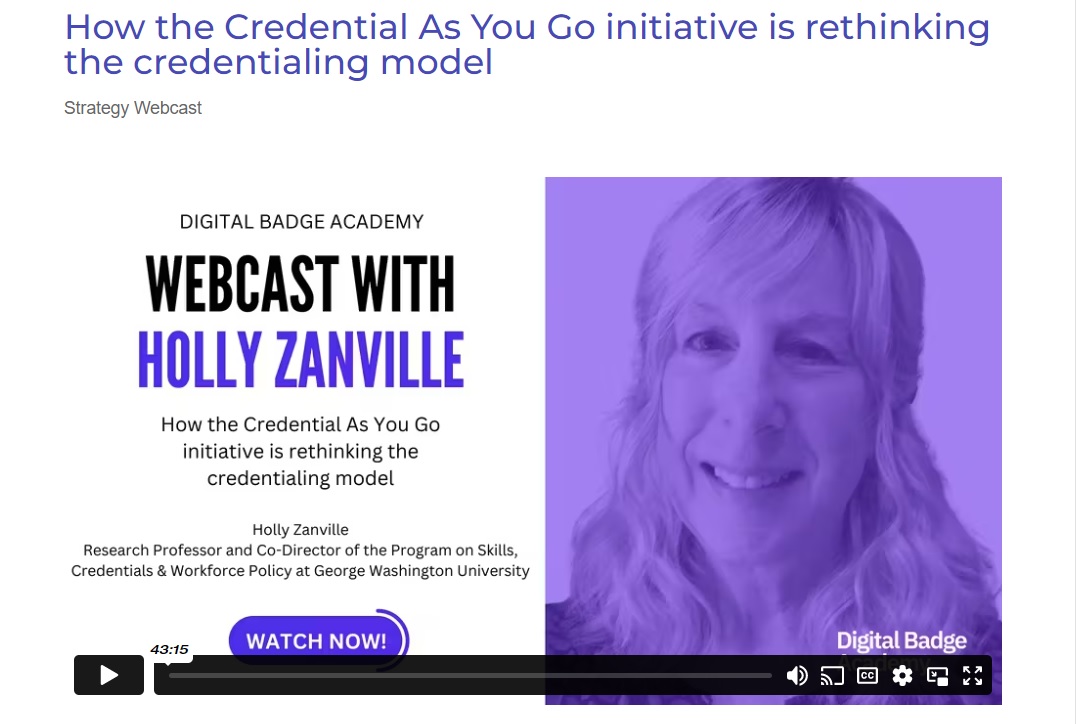Webcast with Holly Zanville - Digital Badge Academy